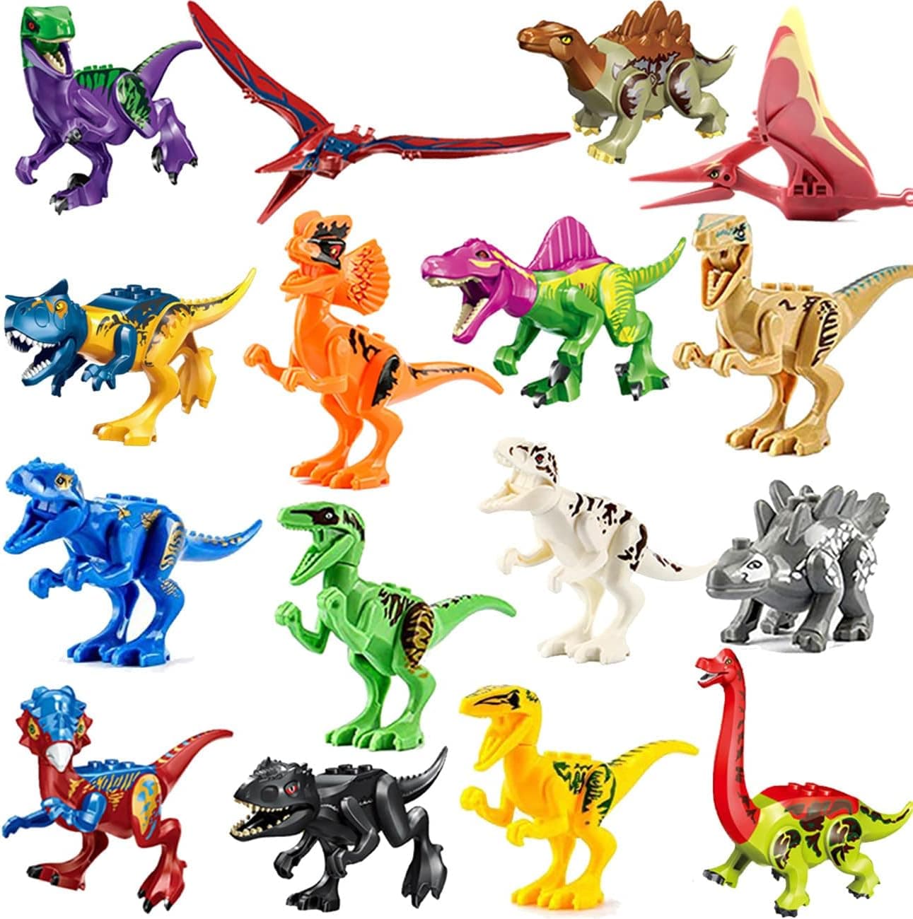 LGUIY 16 Pack Kids Toys Dinosaur Toys DIY Assembled Dinosaur Theme Party Favors Suppliers Sets Christmas Birthday Gifts Toys for Boys Girls
