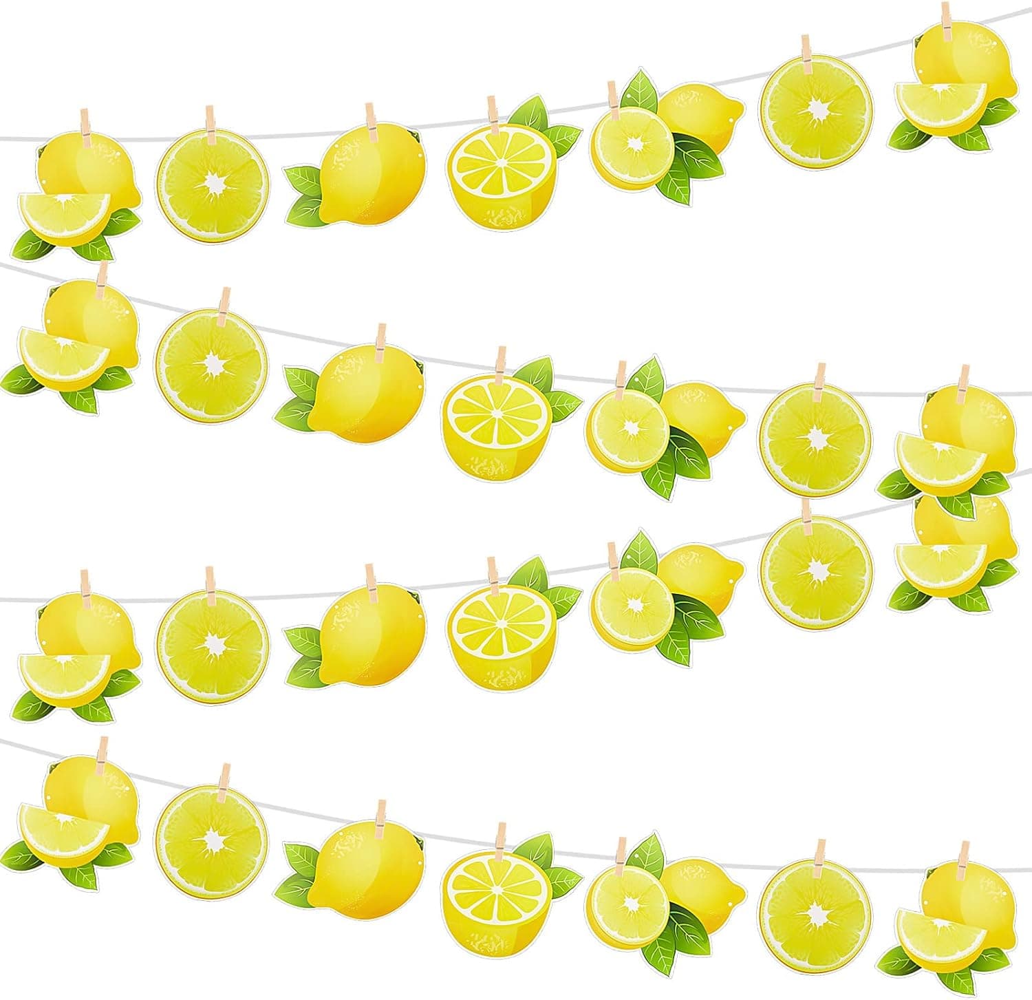 4 Pcs Lemon Banner Citrus Lemonade Party Sign Lemon Party Decorations Yellow Lime Birthday Decorations for Boy Girl Baby Kids DIY First Bday Bridal Kitchen Shower Theme Decor