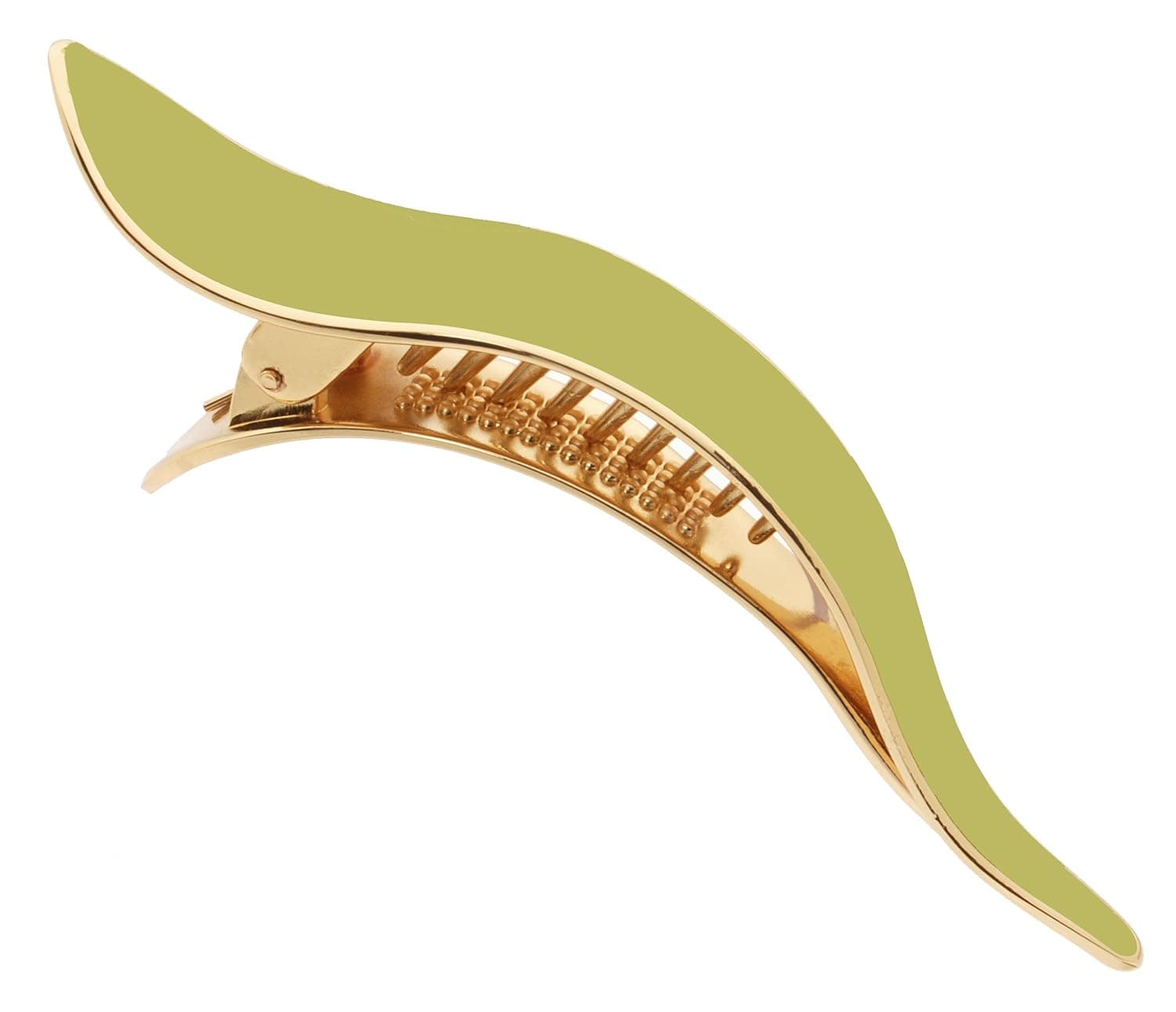 L. Erickson Atelier Enamel Pinch Clip - Lime/Gold