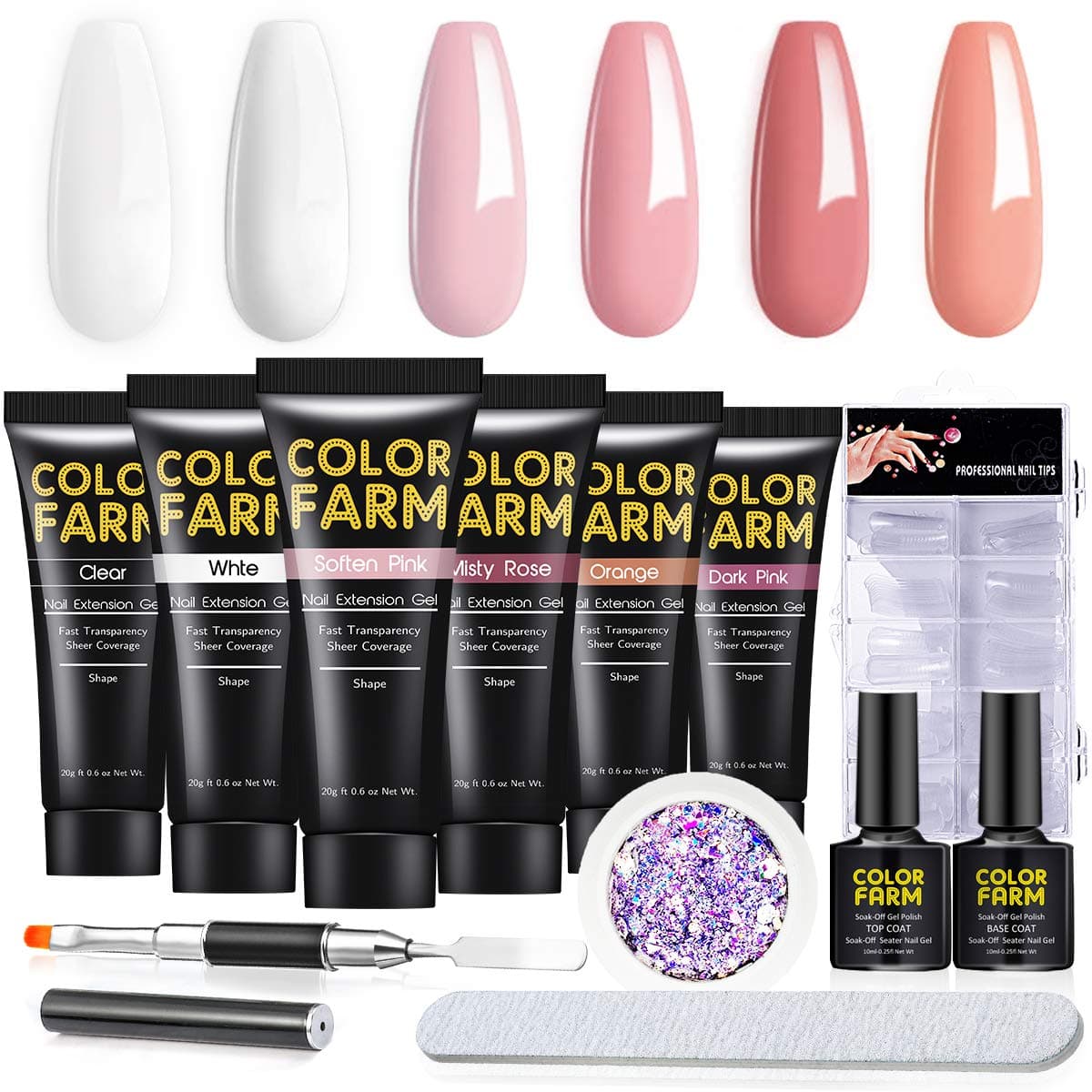 BabeNail Poly Gel Nail Kit - Nail Builder Gel Quick Extension Nail Gel Starter Kit - Professional Nail Technician Nail Enhancement French Manicure Kit
