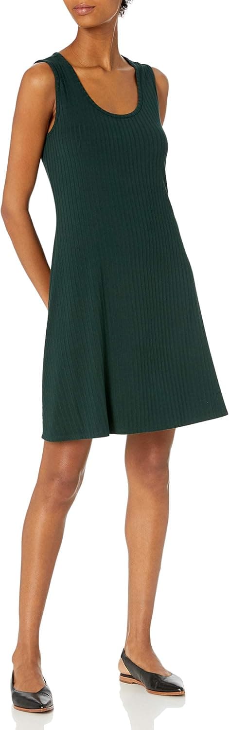 Daily Ritual Women's Wide Rib Sleeveless Scoop Neck T-Shirt Dress