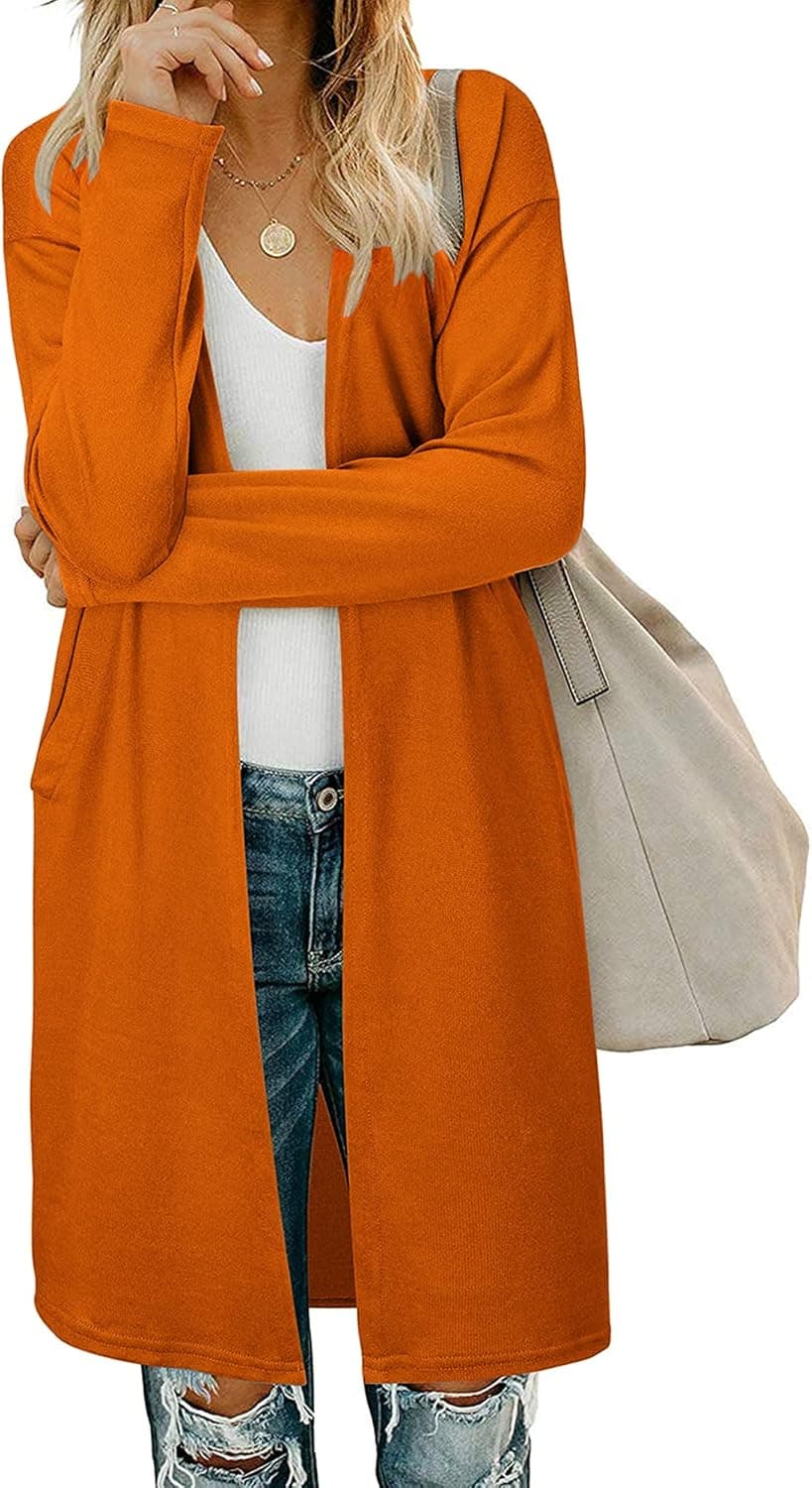 AUSELILY Women's Cardigan Sweaters for Women with Pocketes Long Sleeve Casual Lightweight Open Front Cardigan…