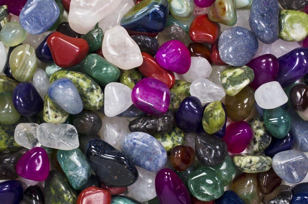 Fantasia Materials: 3 lbs Premium Tumbled Stone Mix from Brazil - Natural and Dyed - Small - 0.75" to 1.25"