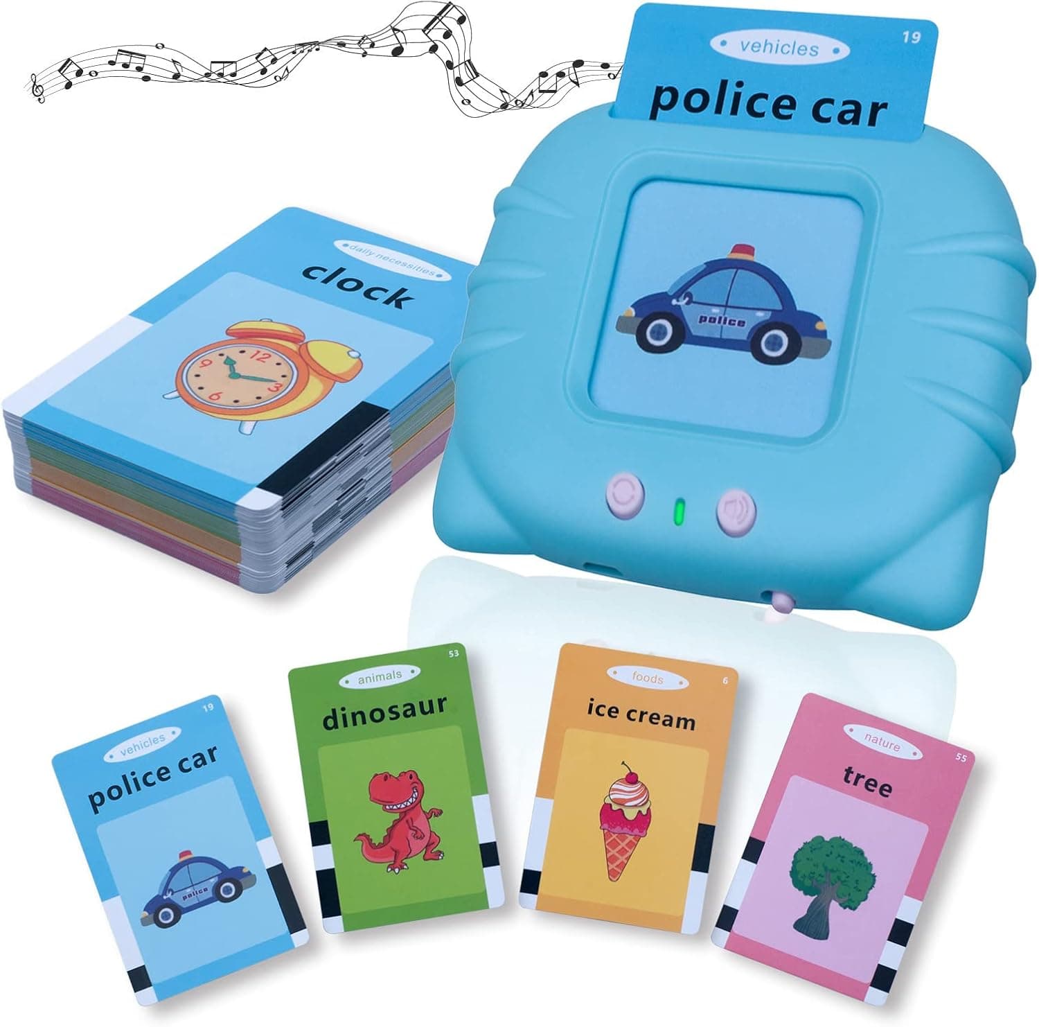 Talking Flash Cards for Toddlers 2-4 Years Speech Therapy Toys for Toddlers 1-3 Toddler Speech Development Toys Learning Cards for Toddler 1-3 (Blue)