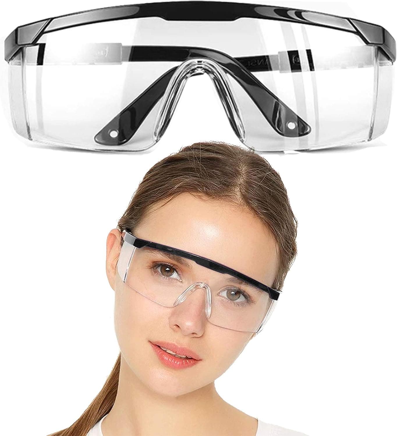 Xuship Anti-Fog Safety Glasses,Temple Adjustable Eyewear Protective Safety Goggle for men women goggle glassAnti-Fog