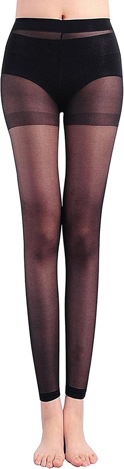 Sindy Women' s Footless Ankle Velvet Pantyhose 2 Pack Black