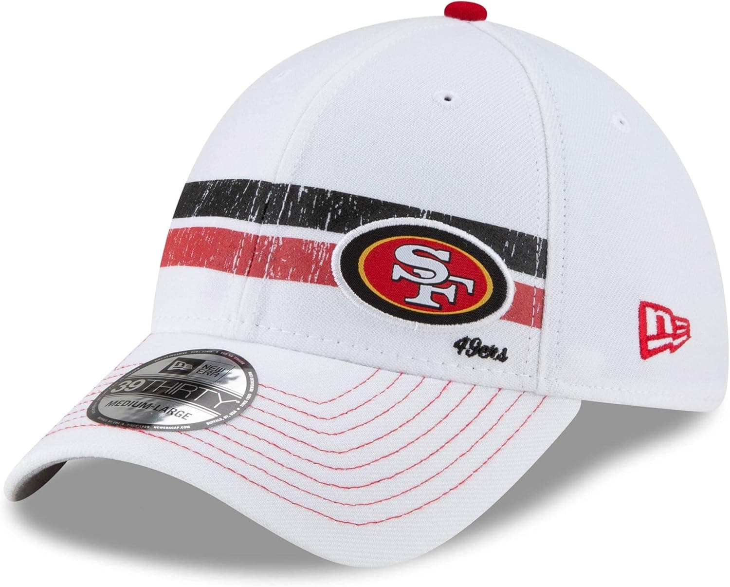 New Era Men's White San Francisco 49ers Polar 39THIRTY Flex Hat