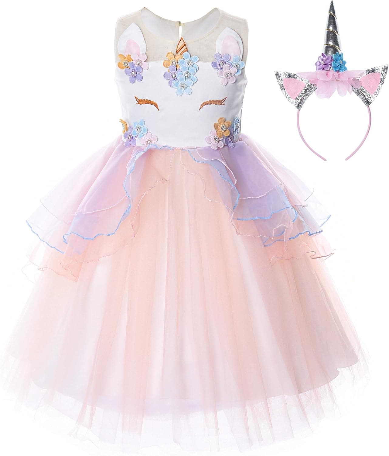 JerrisApparel Flower Girls Unicorn Costume Pageant Princess Party Dress