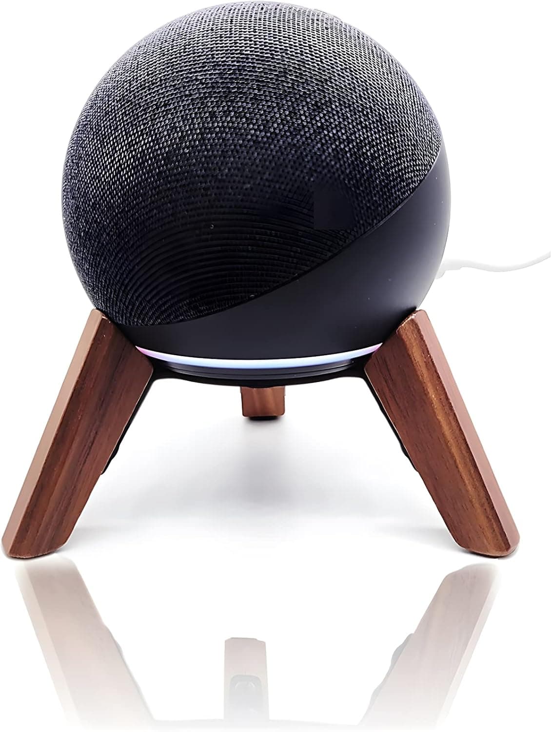 Counlisha Real Wood Stand for Echo Dots(4th Gen)(5th Gen),Tripod Accessories Protect Smart Speaker get Better Sound,Secure Stable Wooden Mount Holder for Echo Dot (Color:Walnut)