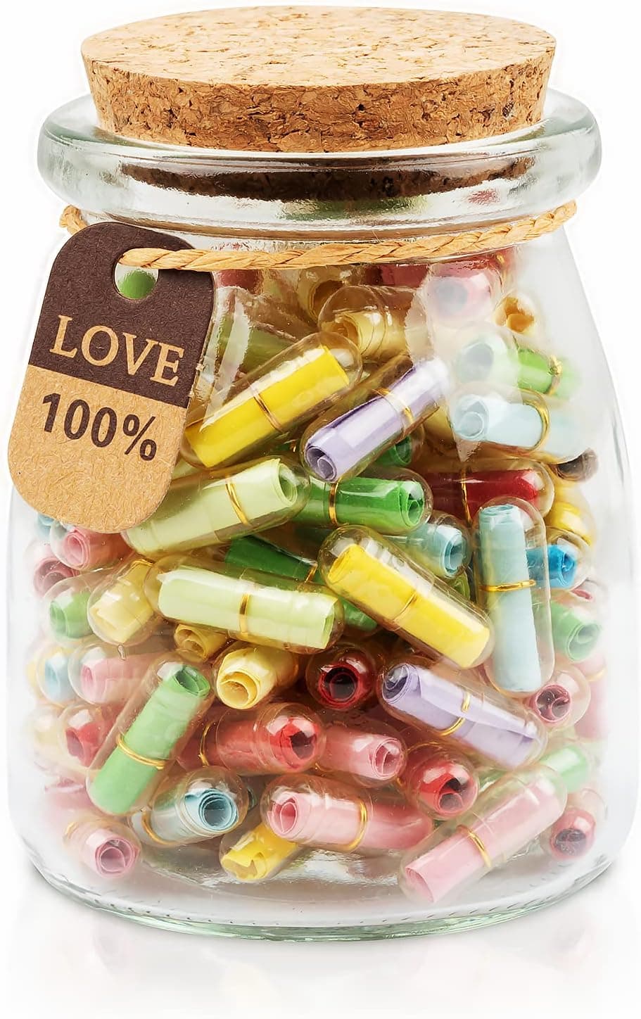 HYOUCHANG Capsule Letters Message in a Bottle-Love Capsule Pills-Birthday,Valentines Day, Mother's Day ，Graduation season Party gift The Cute Gifts for Boyfriend and Girlfriend(Transparent color130)