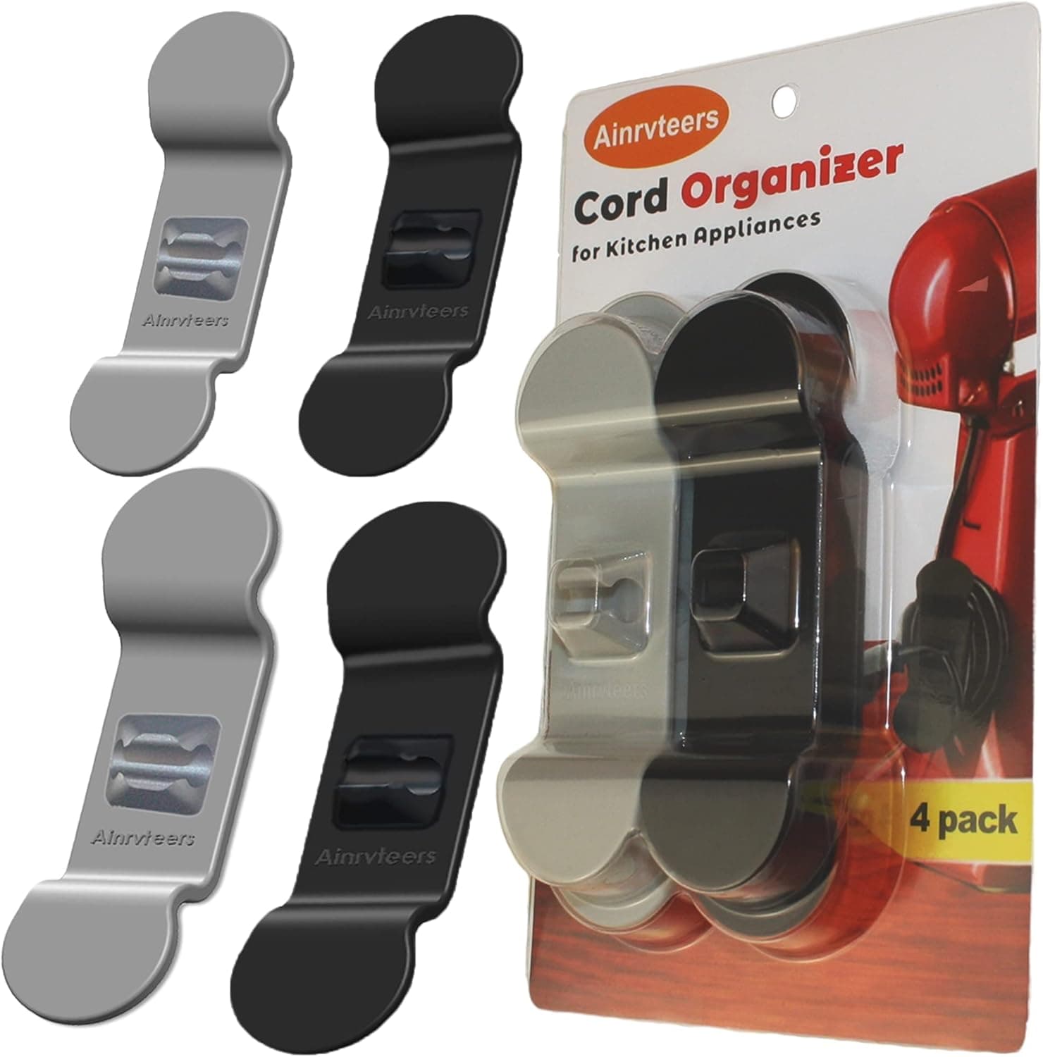 Cord Organizer for Kitchen Appliances, two sizes 4 Pack Cord Wrap Cord Holder Cable Organizer for Storage Small Home Appliances, Mixer, Blender, Coffee Maker, Pressure Cooker and Air Fryer