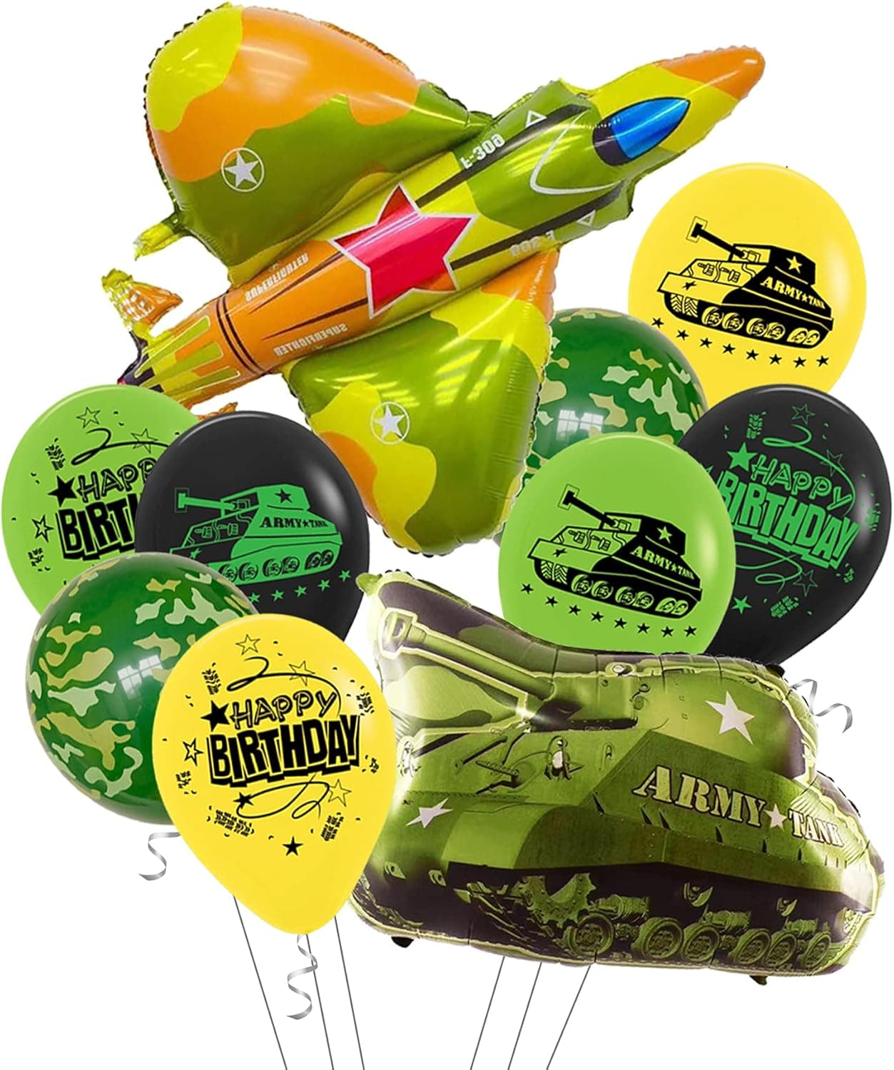 Boy Birthday Party Decoration Balloons, Tank Balloons, Army Tank Camouflage Balloons, Army Theme Party Decoration, Birthday Party Supplies And Decorations