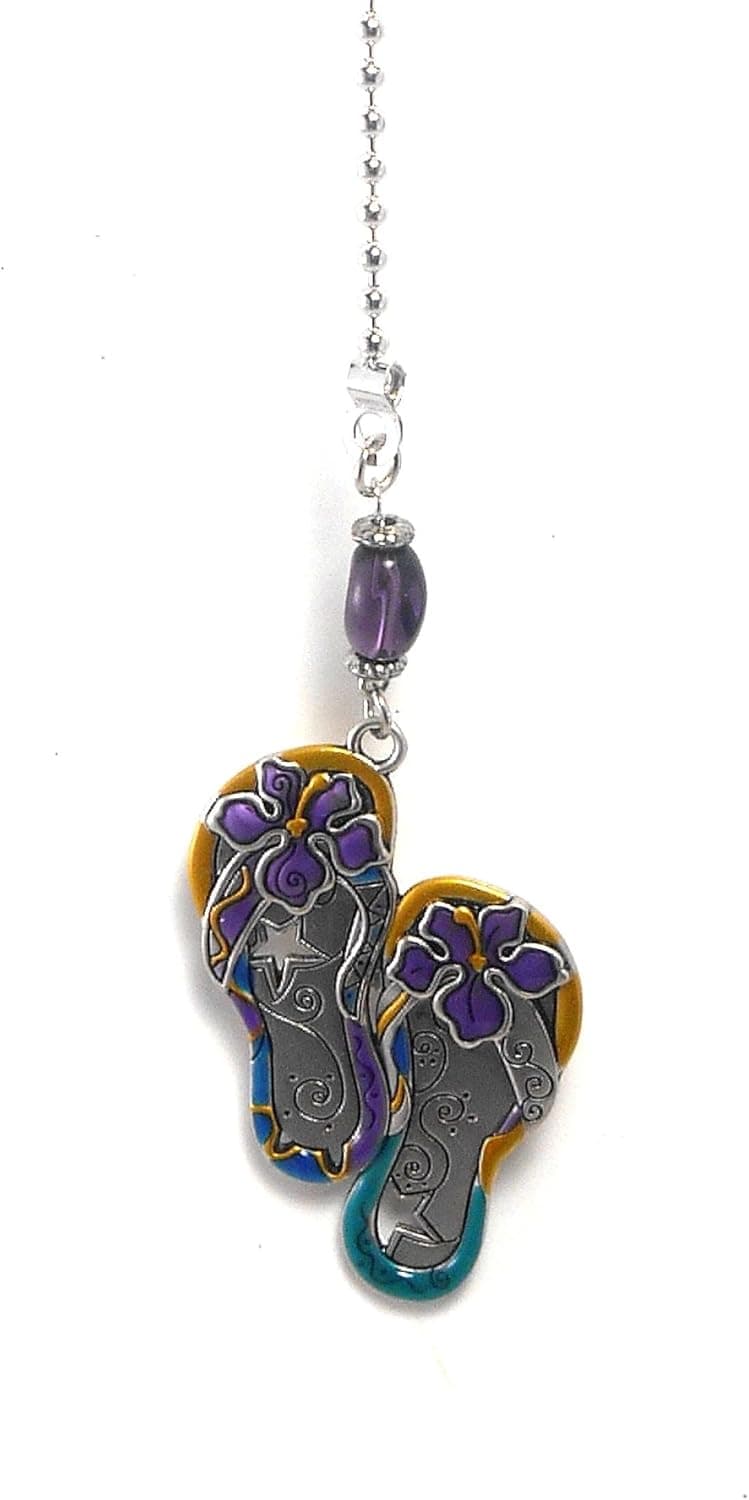 Colorful Flip Flops Enameled Metal Ceiling Fan Pull