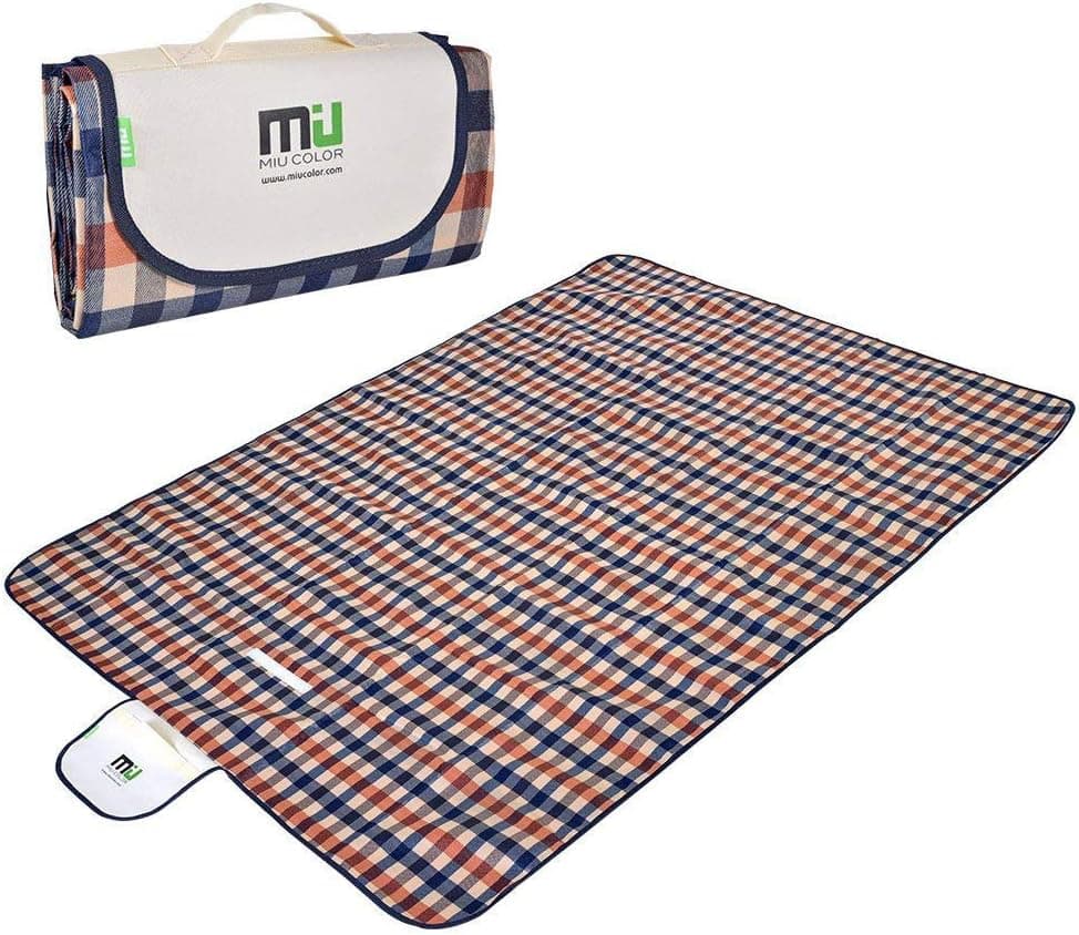 MIU COLOR Large Waterproof Outdoor Picnic Blanket, Sandproof and Waterproof Picnic Blanket Tote for Camping Hiking Grass Travelling