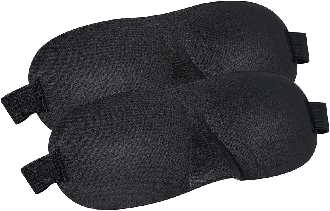 ZYMORE 2-Pack Ultra Comfortable Sleep Mask Adjustable 3D Soft Eye Sleeping Masks for Travel, Spa, Naps, Airplane, Meditation, Eyeshade