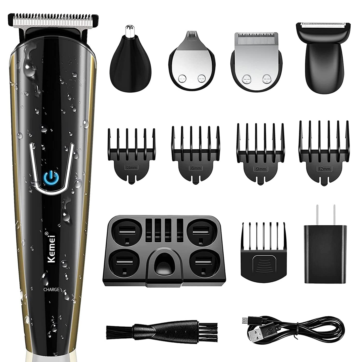 Multifunction Beard Trimmer for Men - Mustache Trimmer, Nose Hair Trimmer, Body Facial Groomer, Cordless Hair Clippers for Men - Electric Shaver 5-in-1 Grooming Kit for Men, USB Rechargeable