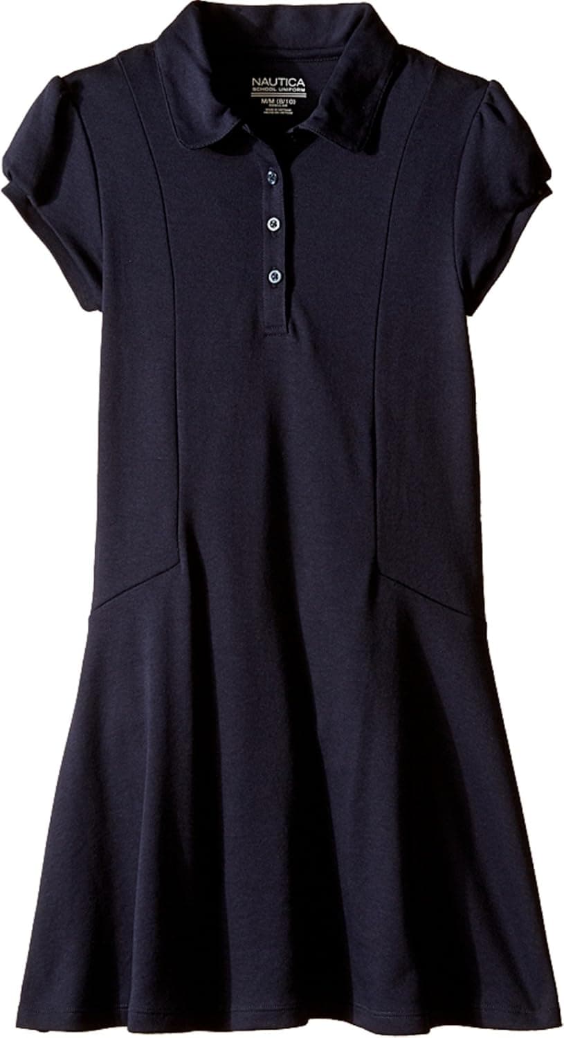 Nautica Girls' School Uniform Short Sleeve Polo Dress