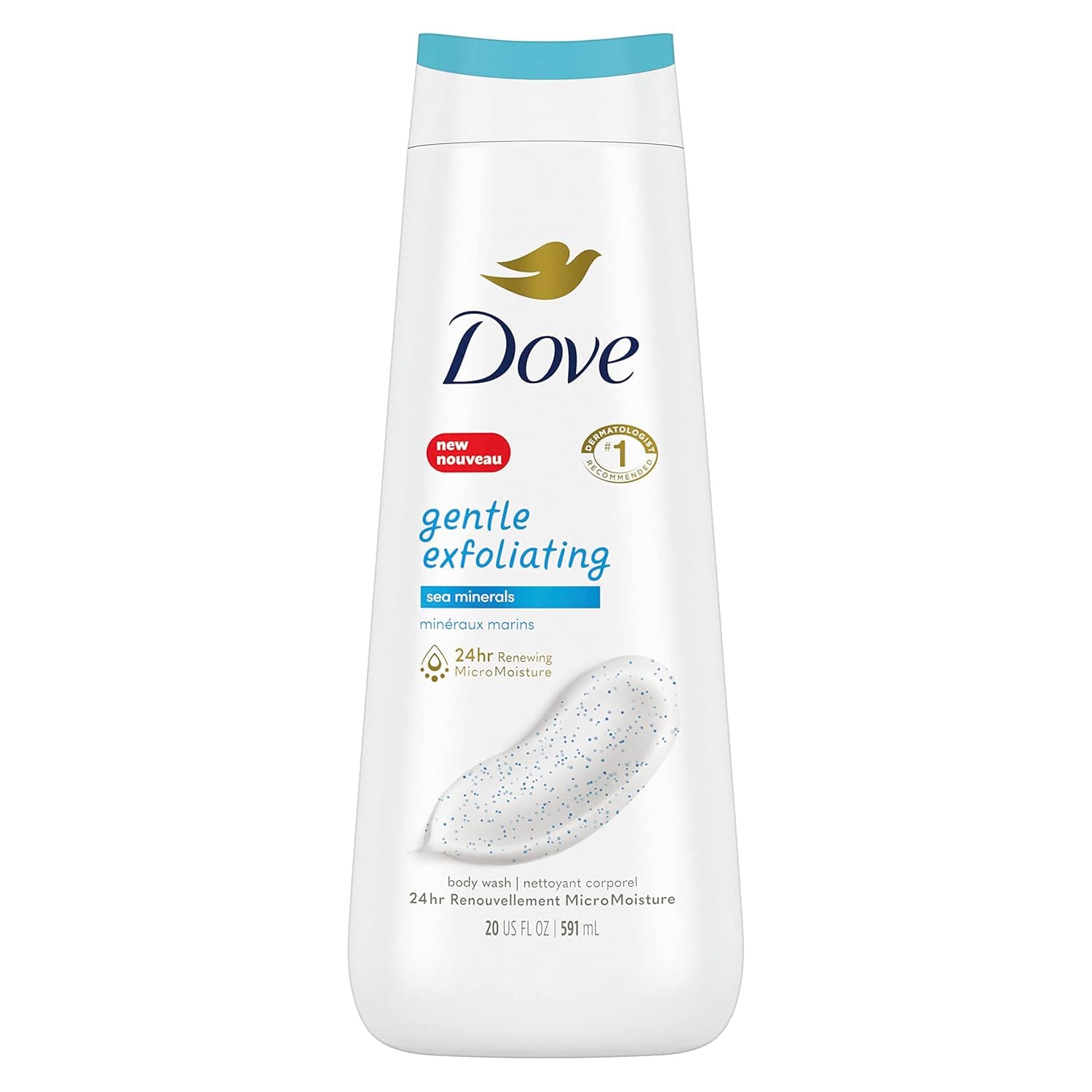 Dove Body Wash Gentle Exfoliating With Sea Minerals Instantly Reveals Visibly Smoother Skin Cleanser That Effectively Washes Away Bacteria While Nourishing Your Skin 20 oz