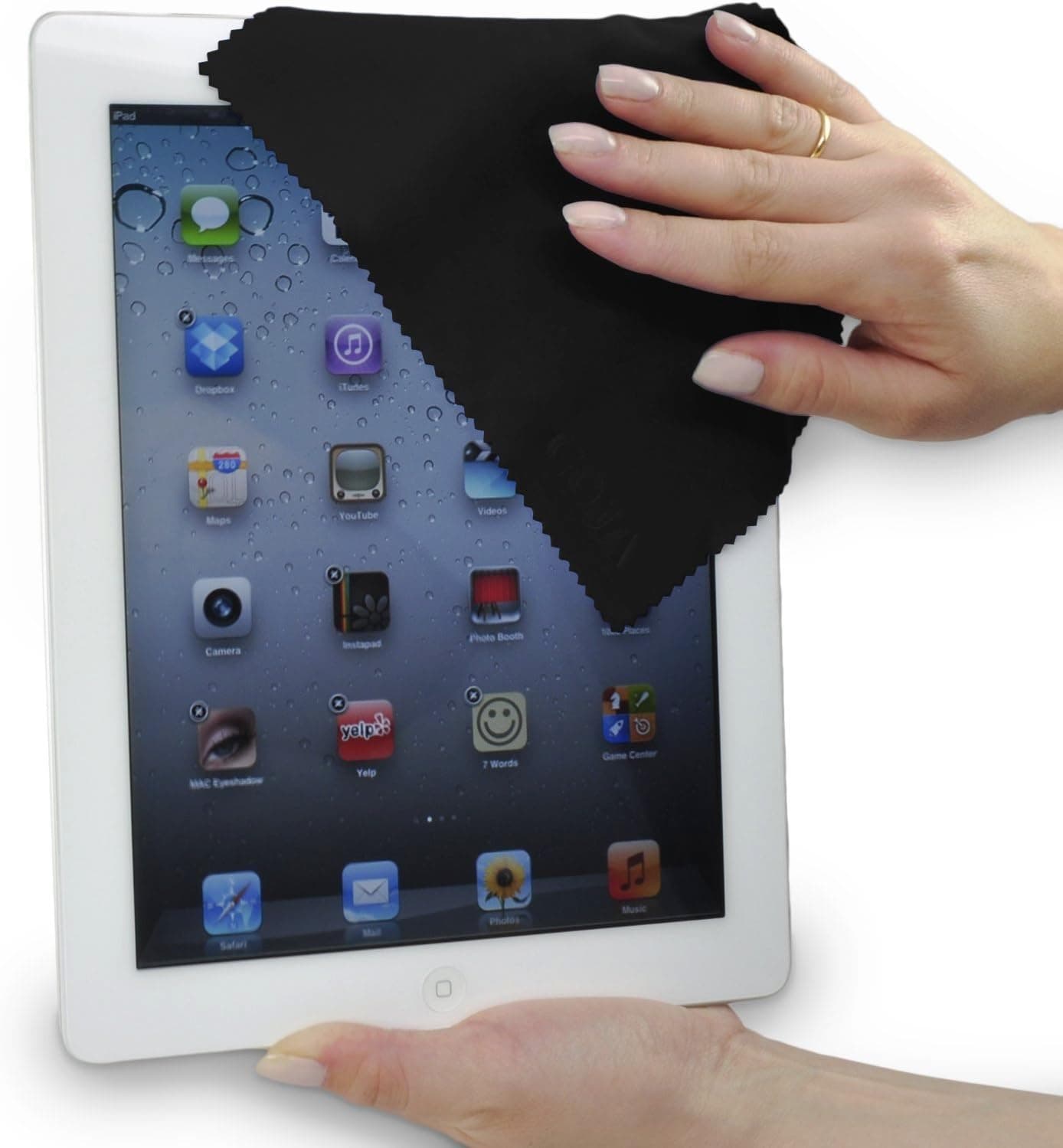Black Suede Optical Microfiber Cleaning Cloths 10 Pack 12" X 12" Microfiber Cleaning Cloths for Apple Ipad, Tablets, Lenses, LCD Monitor, TV, Camera, Glasses, Optics