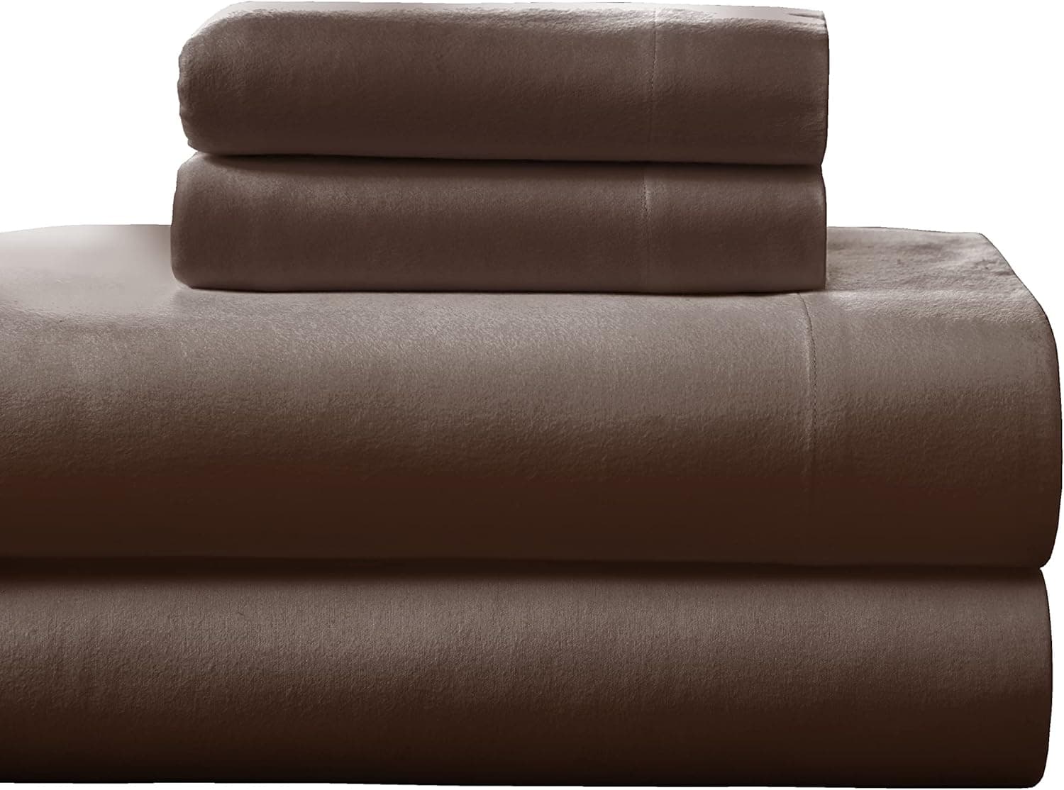 Pointehaven Heavy Weight 100-Percent Cotton Flannel Full Sheet Set, Chocolate