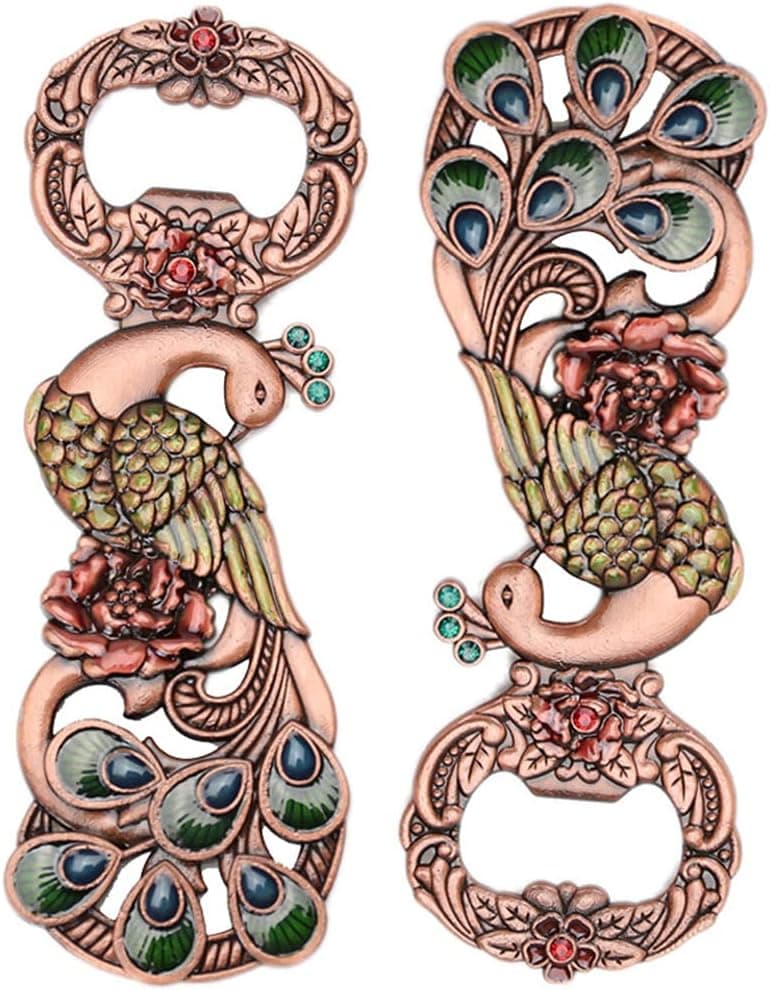Mizhang Bottle Opener 2 Pcs Creative Multi Function Peacock Shaped Bottle Opener Beer Wine Bottle Corkscrew for Bar Party Festival Wedding Birthday Anniversaries Kitchen Restaurant Gift Present