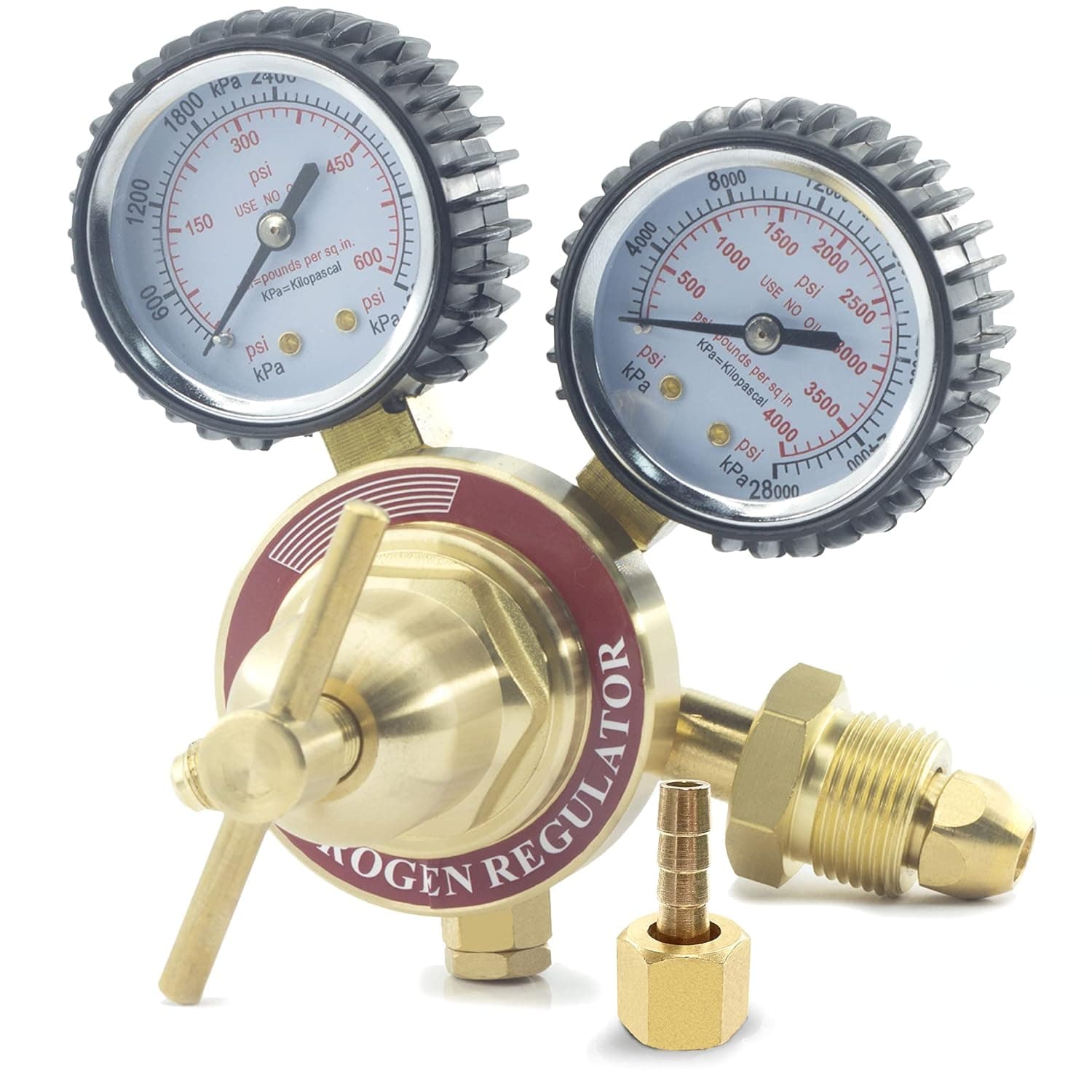 RX WELD Nitrogen Regulator with 0-400 PSI Delivery Pressure Equipment Brass Inlet Outlet Connection Gauges