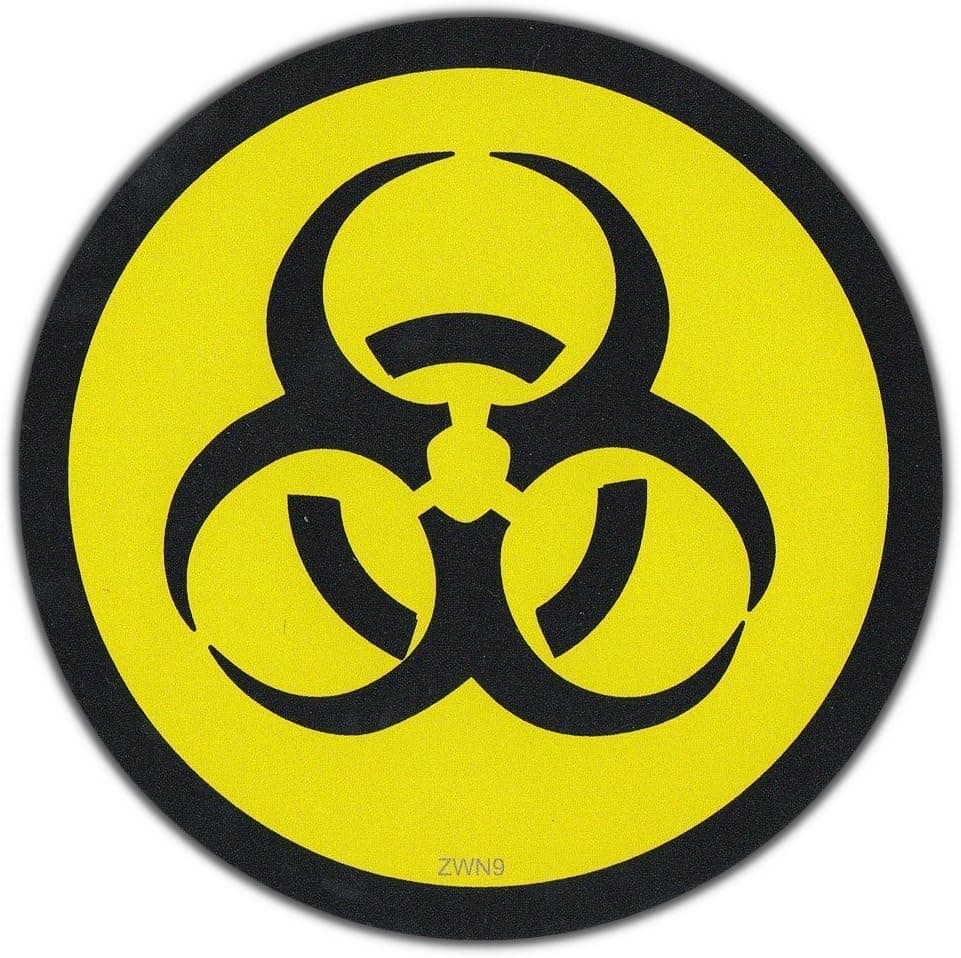 Biohazard Symbol Hard Hat Sticker/Helmet Decal Label Lunch Tool Box