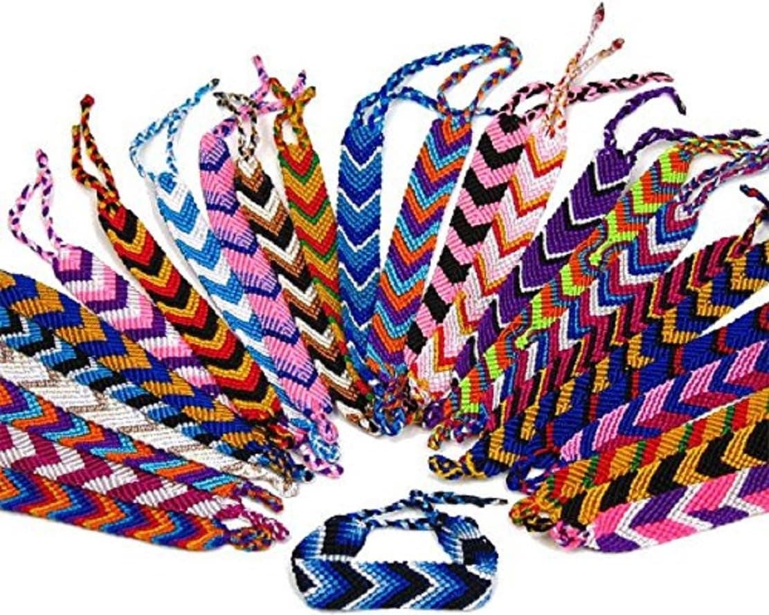Artisan Made Woven Friendship Bracelet String Thread Wide Arrow 50 Lot Bulk Wholesale Pack School Party Favor