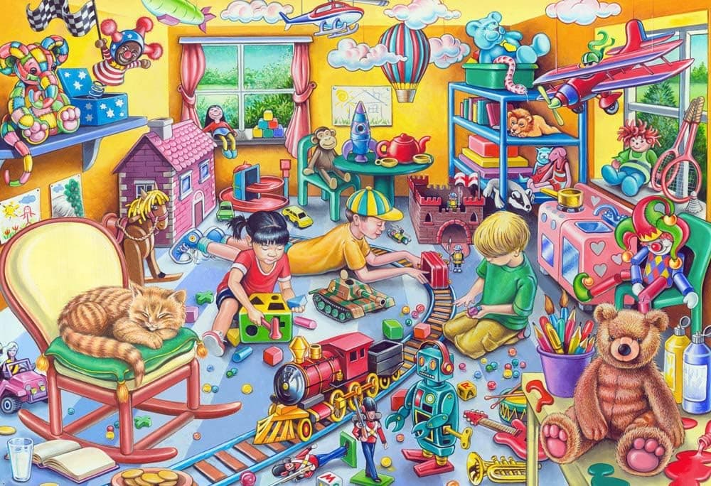 Vermont Christmas Company Play Room Kid's Jigsaw Puzzle 100 Piece