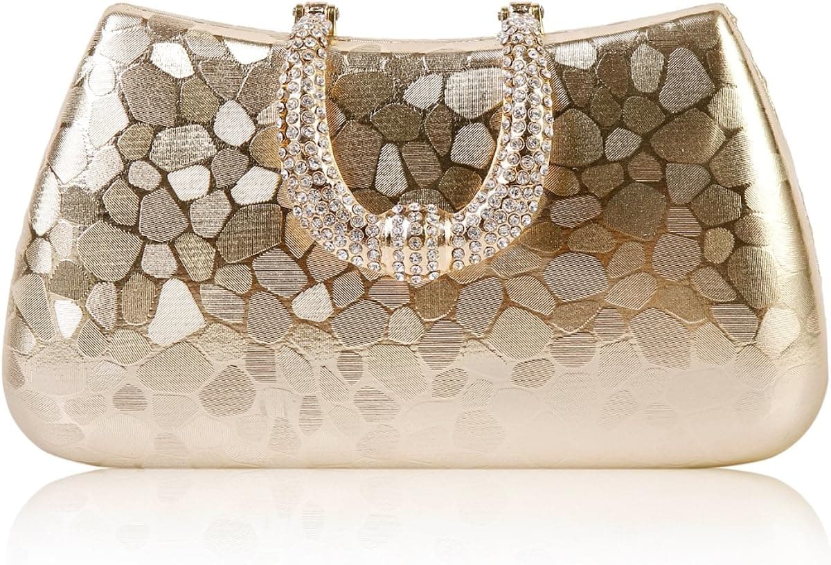 Damara Womens Rhinestones Flap Clasp Hardcase Evening Party Bag