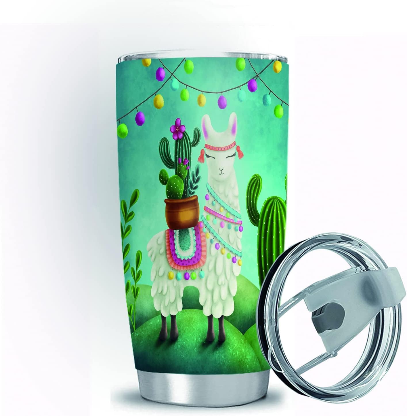 Waldeal Cute Llama Coffee Mug Stainless Steel Thermal Tumbler with Lid, Double Wall Vacuum Insulated Travel Mug for Women Men Birthday or Christmas Gifts, 20oz