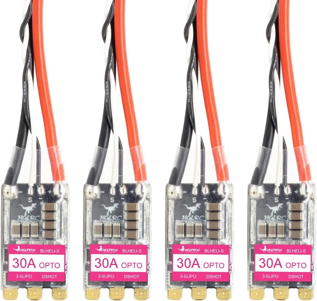 HGLRC 4PCS 30A ESC 3S 4S 5S ESC BLHeli_S Electronic Speed Controller Support Dshot 150/300 / 600 Brushless ESC for FPV Racing Drone Multicopter Quadcopter