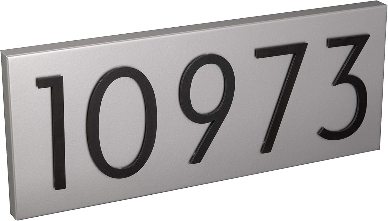 modbox USA Modern 15" x 6" Address Plaque with Aluminum House Numbers (silver)