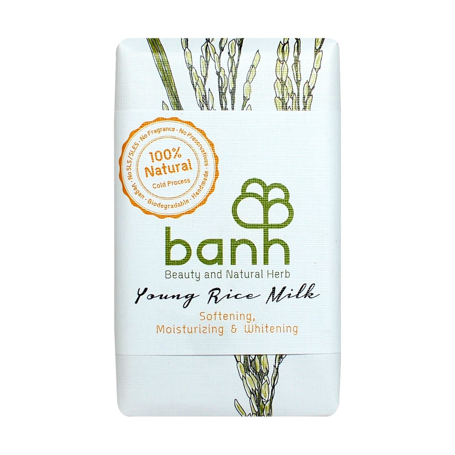 banh Young Rice Milk All Natural Vegan Cold Process Handmade Soap Bar, 8.1 Oz. For all types & sensitive skin. Daily Moisturizing -Formulated with 100% 8 different vegetable oils with with Shea butter
