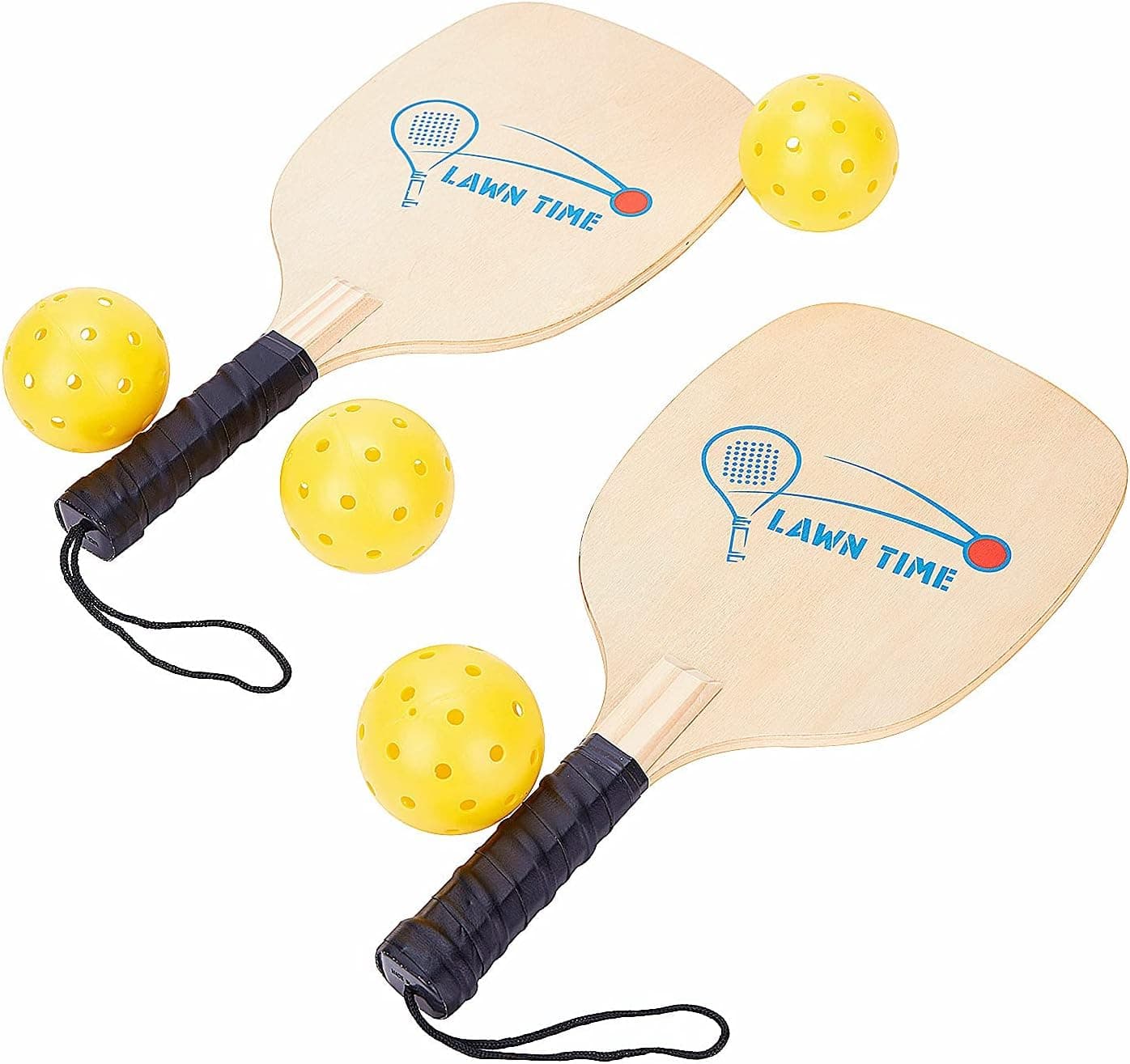 Pickle Ball Raquette set, Pickle Ball Game Set 2 Paddles, Lightweight Texture Surface 5-ply Basswood Paddles 2 Beginner Racket, 4 Pickle Balls and 1 Carry Bag. Pickle Ball Raquet, Pickle Ball Paddles