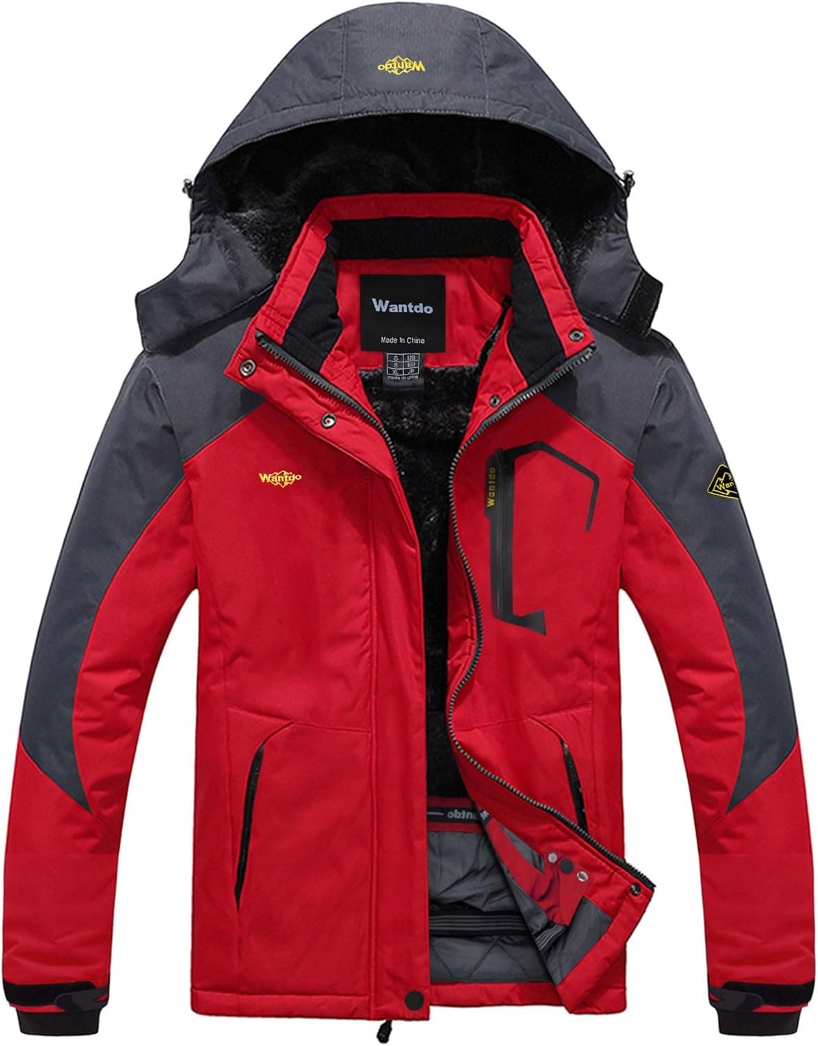 Wantdo Women's Waterproof Mountain Jacket Fleece Windproof Ski Jacket