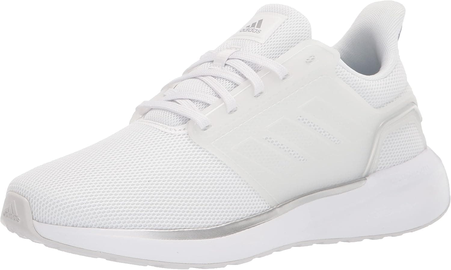 adidas Women's EQ19 Running Shoe, White/White/Silver Metallic, 7.5