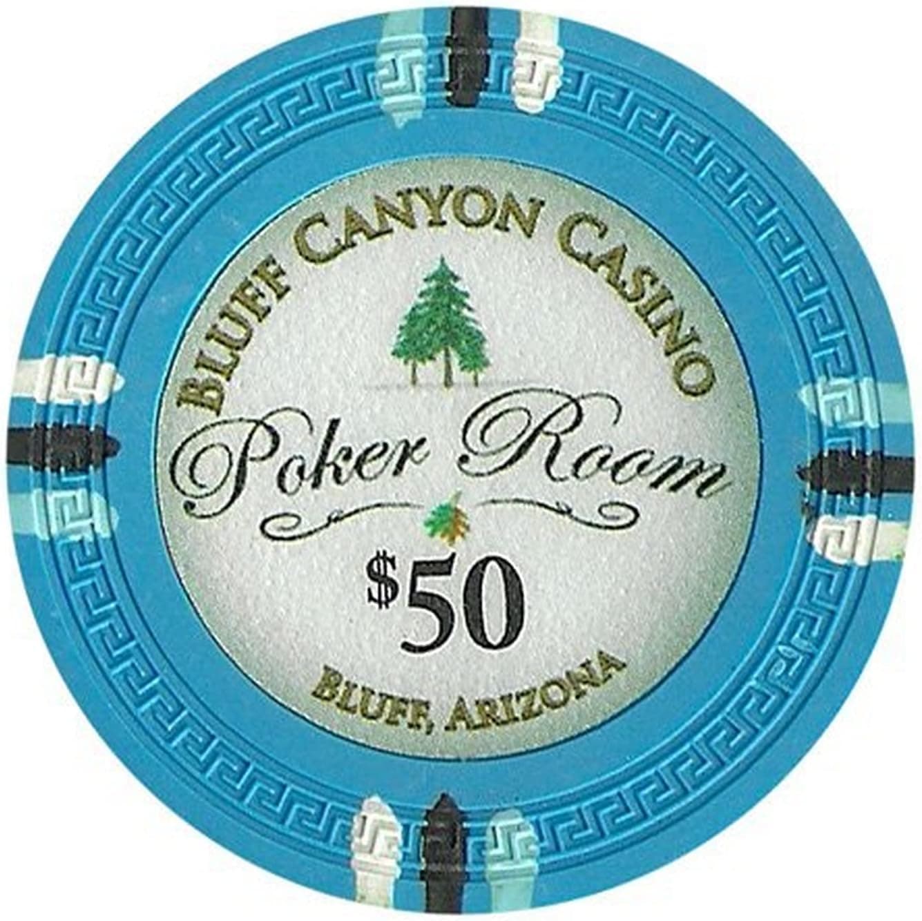 Claysmith Gaming $50 Clay Composite 13.5 Gram Bluff Canyon Poker Chips - Sleeve of 25