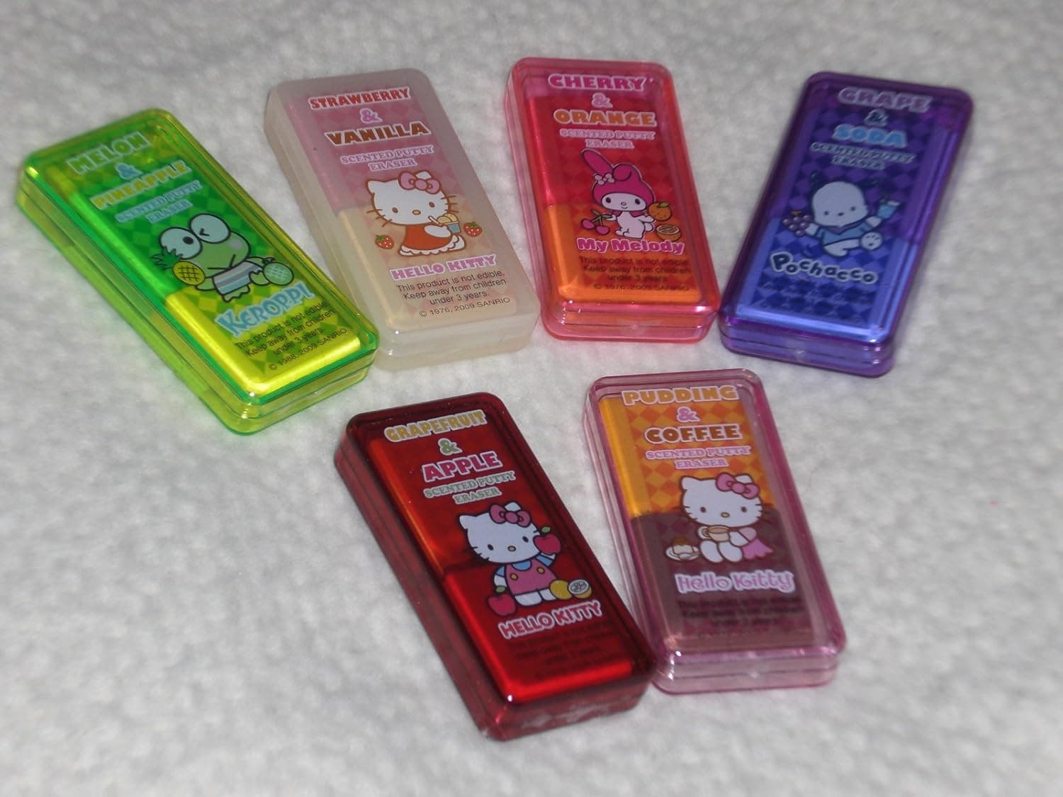Japanese Hello Kitty & Friends, (My Melody, Keroppi Frog, Pochacco) From Sanrio-scented Putty Erasers 。...