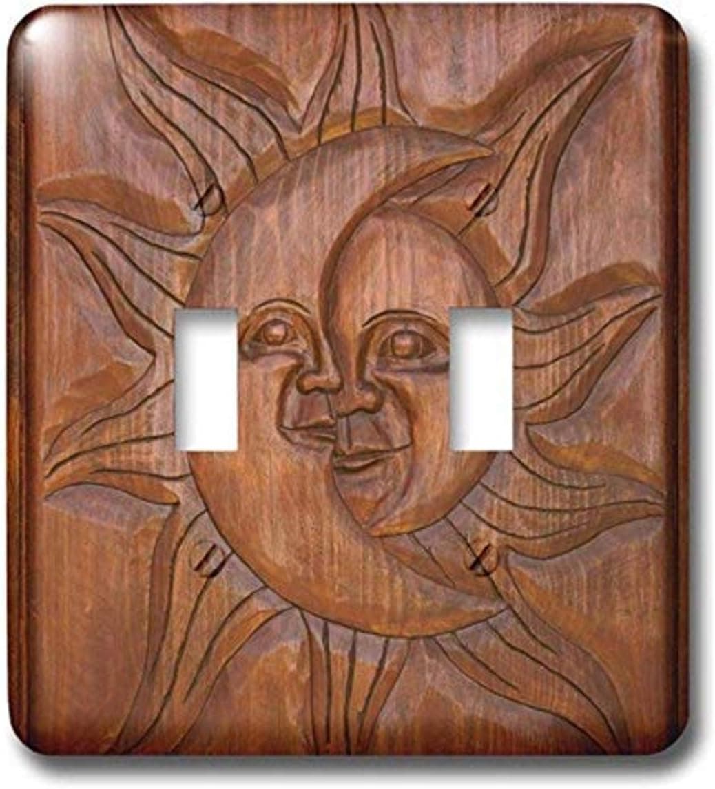3dRose lsp_207178_2" Mexico, San Miguel de Allende Detail of Wooden Door Carving Double Toggle Switch