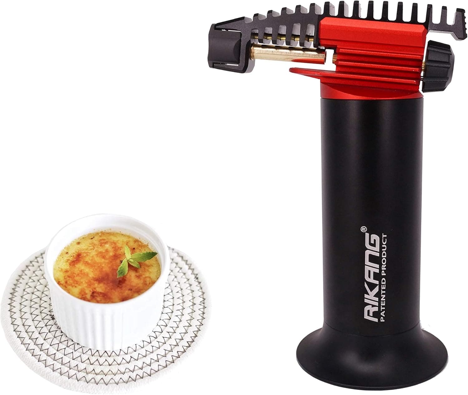 Blow Torch Lighter Refillable Butane, Culinary Torch For Kitchen Cooking, Flame Adjustable (MAX 2500°F)for BBQ, Baking, Creme Brulee, DIY Soldering & more (Butane Gas Not Included)