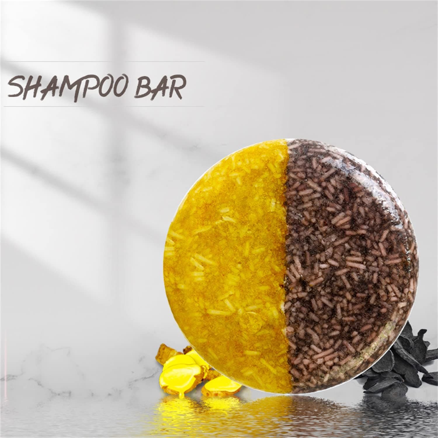 Ginger Hair Regrowth Shampoo Bar, Shampoo Bars for Hair, Hair Darkening Shampoo Bar, Solid Shampoo Bar, Helps Stop Hair Loss, Hair Regrowth, Hair Loss Treatment for Men & Women（2Pcs）