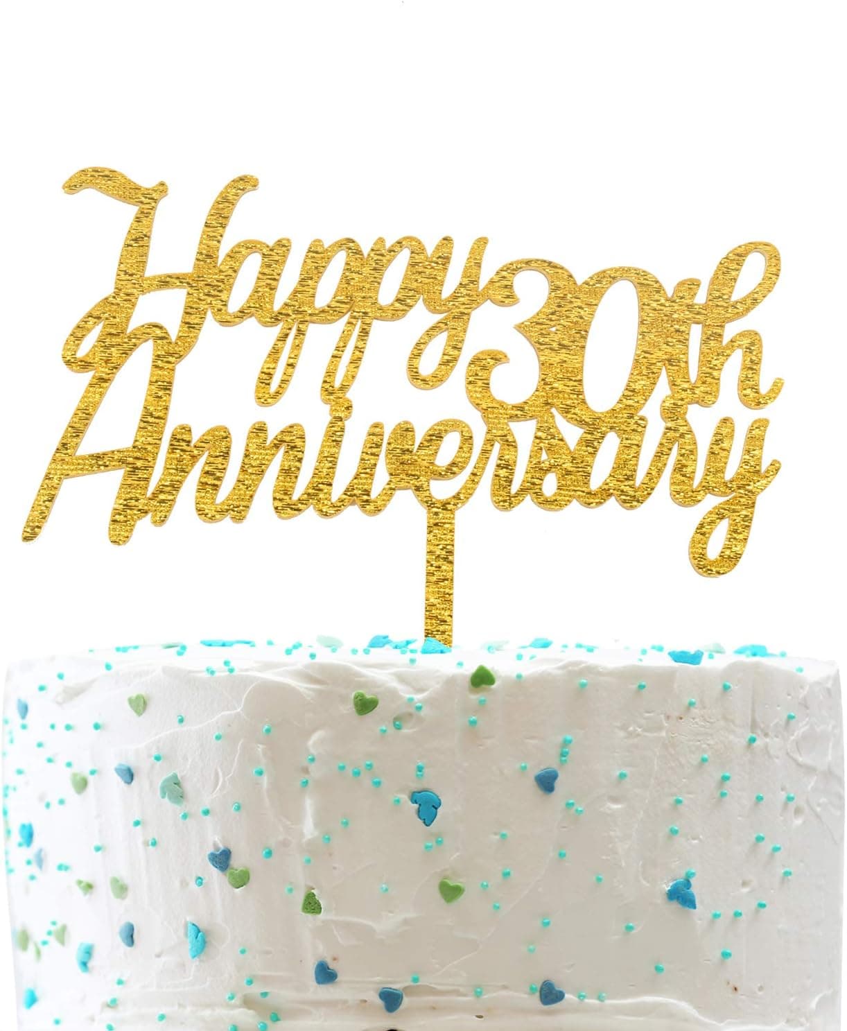 Happy 30th Anniversary Cake Topper,Gold Glitter Cheers to 30 Years Sign,30th Birthday/Wedding Anniversary Party Decorations