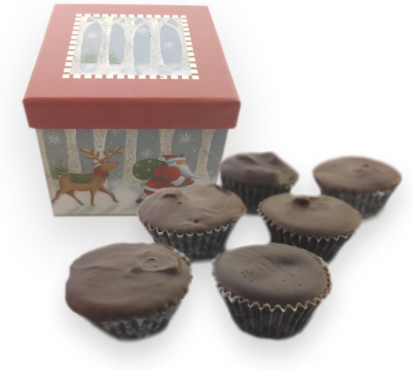 6 pc Organic PEANUT BUTTER CUPS--GOURMET CAROB and PEANUT BUTTER DOG COOKIES--Unique Christmas Present For Your DOG--6 Individually Hand Made and Decorated PEANUT CUP--Made By Good Pet Barkery