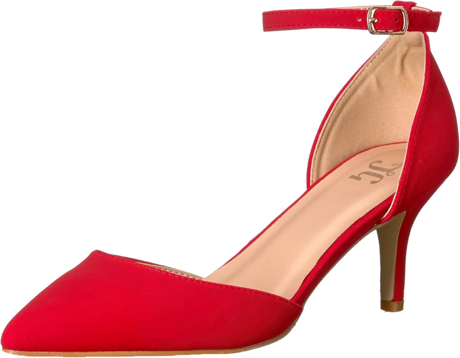 Brinley Co. Womens Ankle Strap Faux Suede Pumps