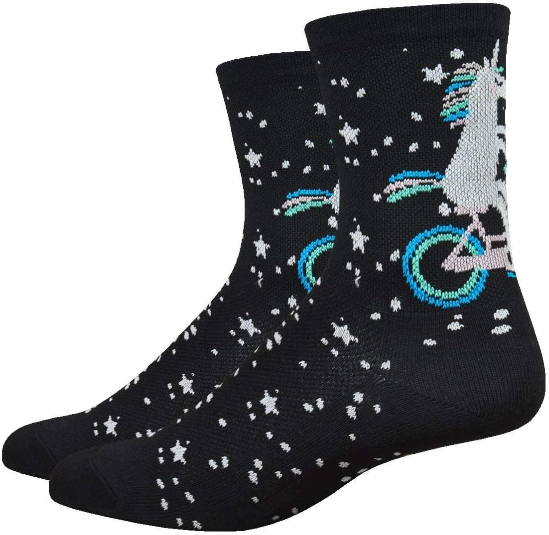 DEFEET Aireator 4" Unicorn Womens Socks 5-7 Black
