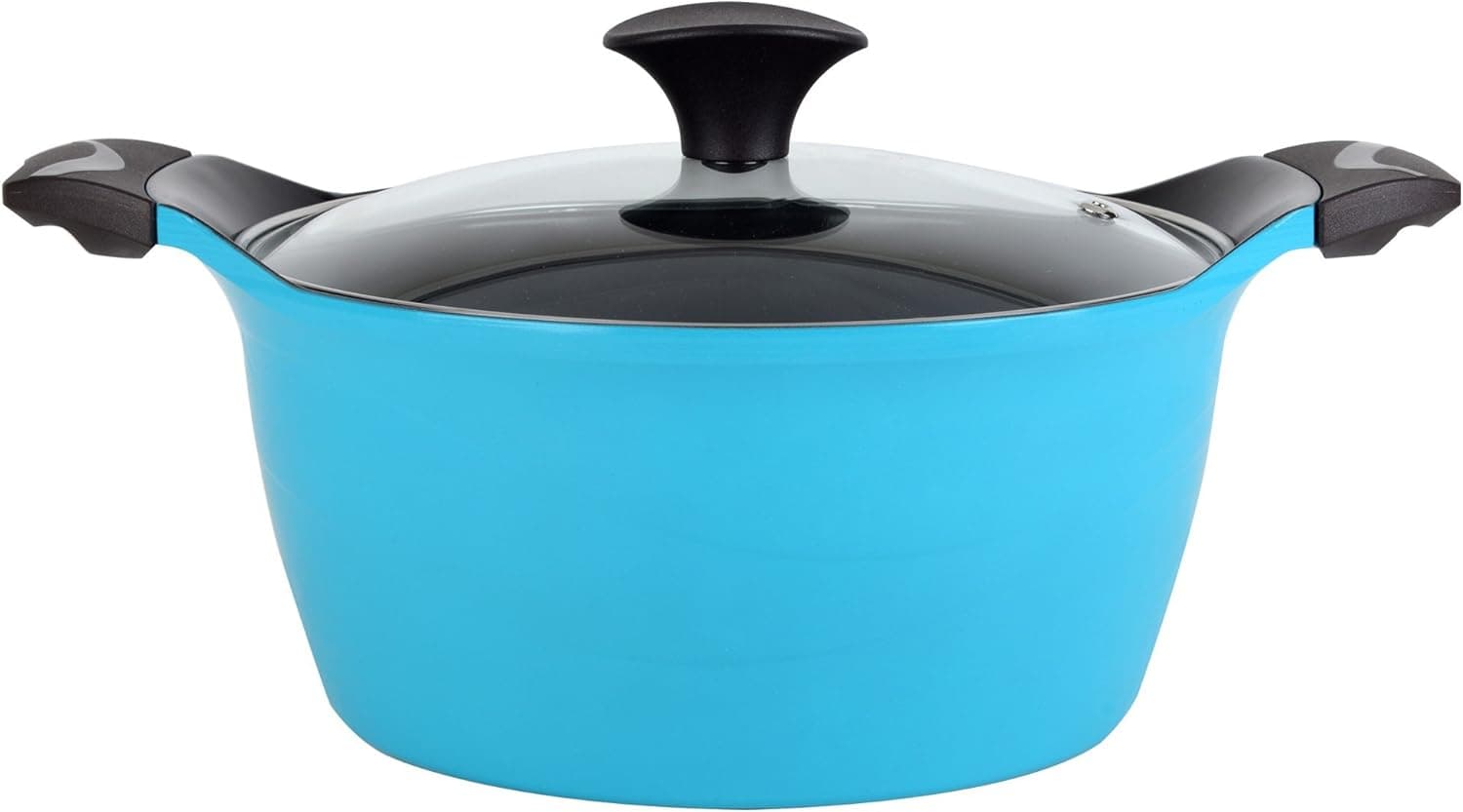 Cook N Home 4.2 Quart Nonstick Ceramic Coating Die Cast High Casserole Pan with Lid, Blue
