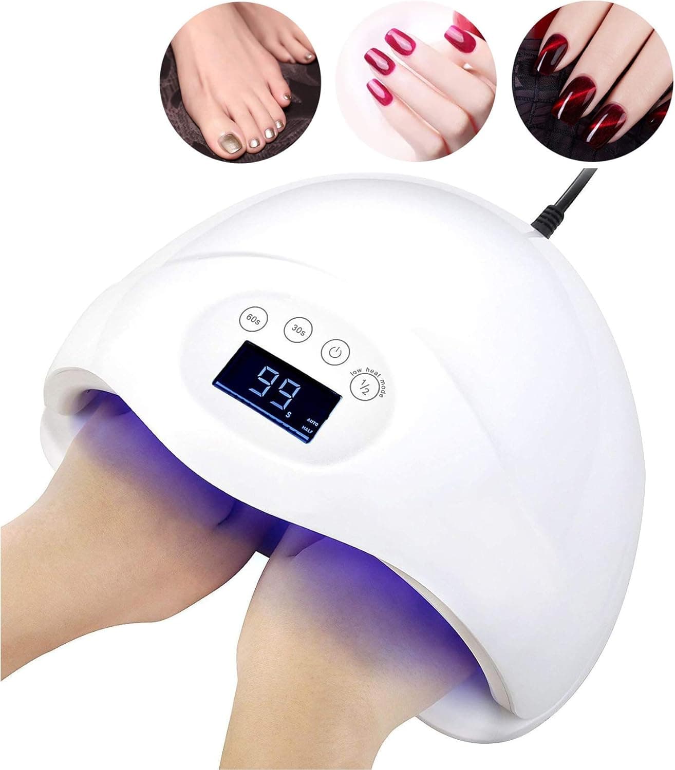UV LED Nail Lamp 48W Nail Curing Dryer for Gel Polish with Senor 4 Timer Setting for Gel Nails and Toe Nail