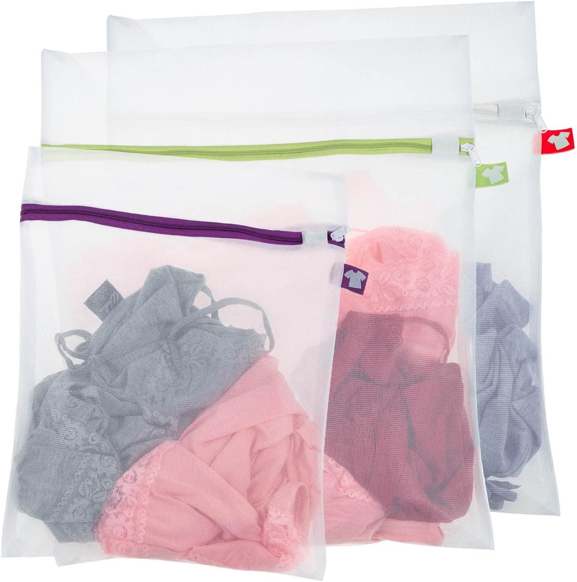 NYHI Set of 3 Mesh Laundry Bags,Blouse, Hosiery, Stocking, Underwear, Bra Lingerie, Travel Laundry