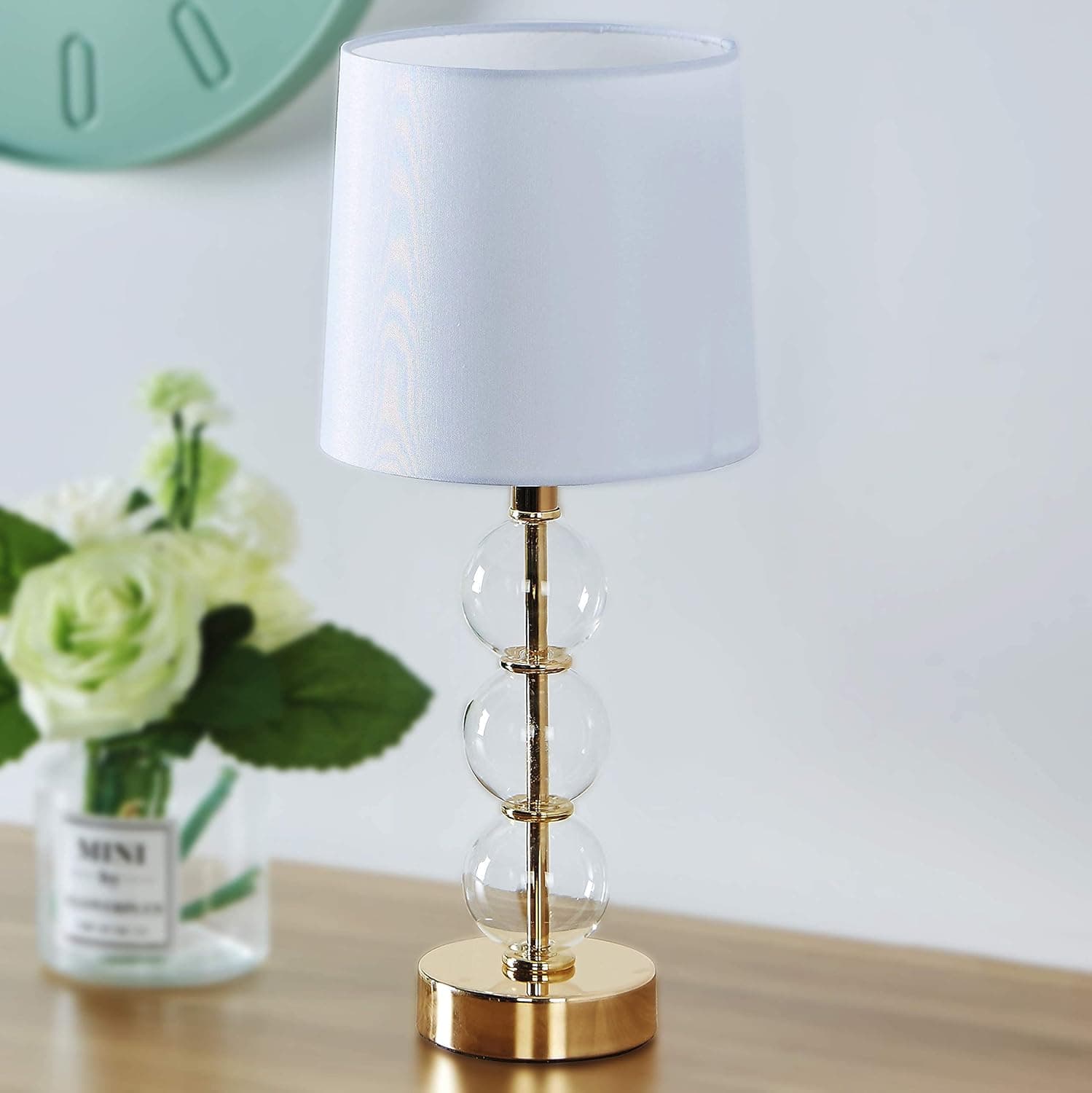 FERWVEW Modern Gold Small Nightstand Lamps Bedside End Table Lamp, Accent Lamp for Living Dining Room Bedroom Coffee Kitchen Entryway